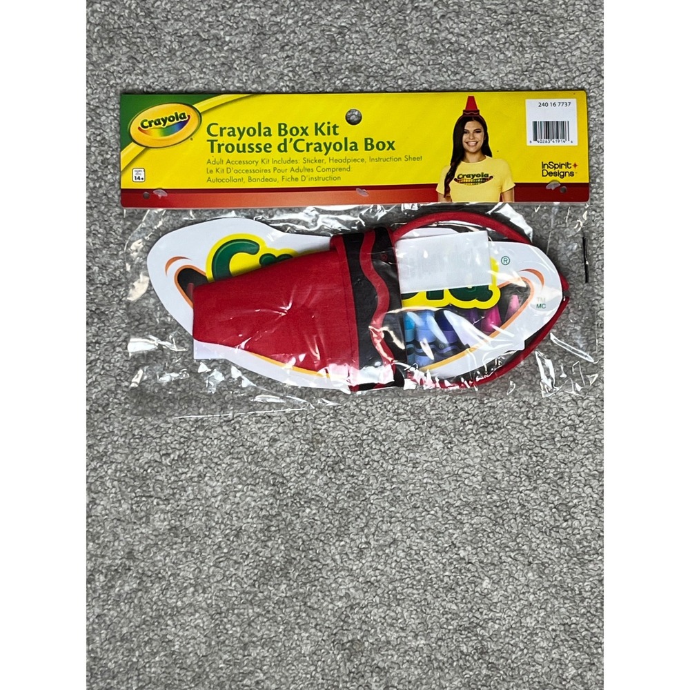 Crayola Box Kit Adult Accessory Costume Set Red Yellow One Size